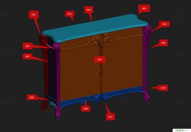 Set of furniture (KMB_0315) 3D model for CNC machine