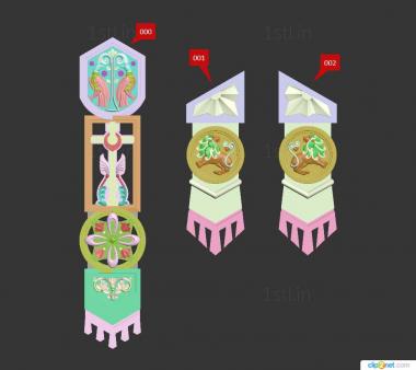 Set of onlays (KNK_0088) 3D model for CNC machine