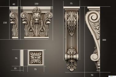 Set of onlays (KNK_0117) 3D model for CNC machine