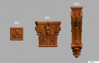 Set of onlays (KNK_0117) 3D model for CNC machine