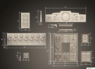 Set of panels (KPN_0049) 3D model for CNC machine