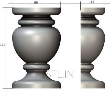 Balusters (BL_0598) 3D model for CNC machine