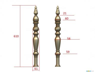 Balusters (BL_0661) 3D model for CNC machine