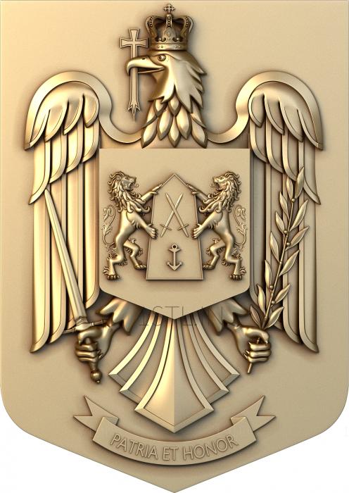 Coat of arms (GR_0177) 3D model for CNC machine