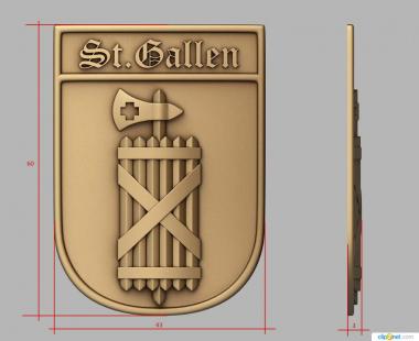 Coat of arms (GR_0434) 3D model for CNC machine