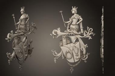 Coat of arms (GR_0477) 3D model for CNC machine