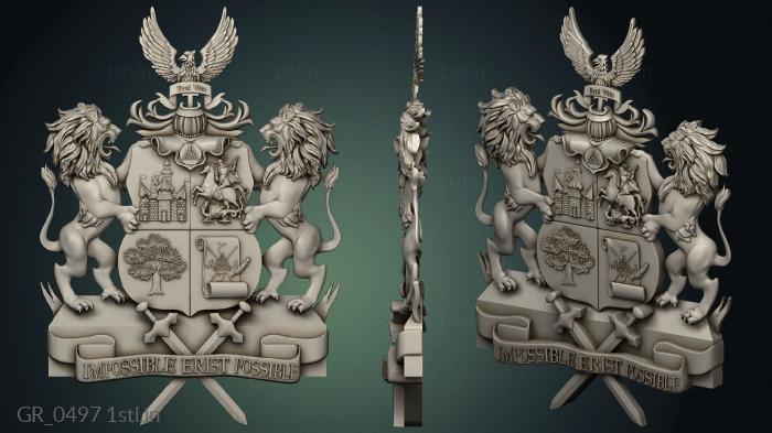 Coat of arms (GR_0497) 3D model for CNC machine