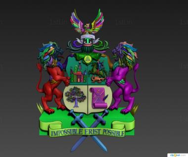 Coat of arms (GR_0497) 3D model for CNC machine