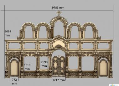 Iconostasis (IKN_0232) 3D model for CNC machine