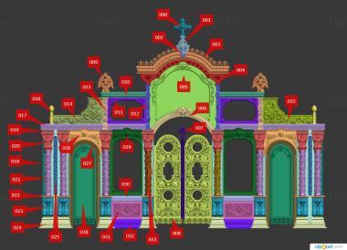 Iconostasis (IKN_0245) 3D model for CNC machine