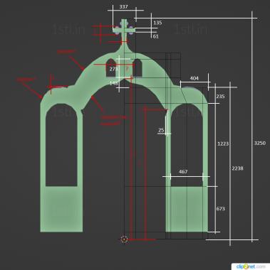 Iconostasis (IKN_0247) 3D model for CNC machine