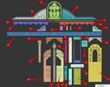 Iconostasis (IKN_0256) 3D model for CNC machine