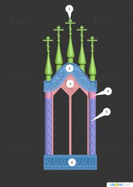 Iconostasis (IKN_0260) 3D model for CNC machine