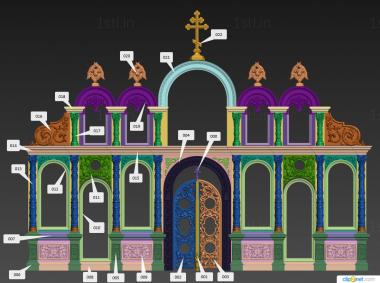 Iconostasis (IKN_0273) 3D model for CNC machine