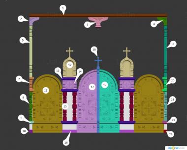 Iconostasis (IKN_0281) 3D model for CNC machine