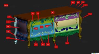 Chests of drawers (KMD_0173) 3D model for CNC machine