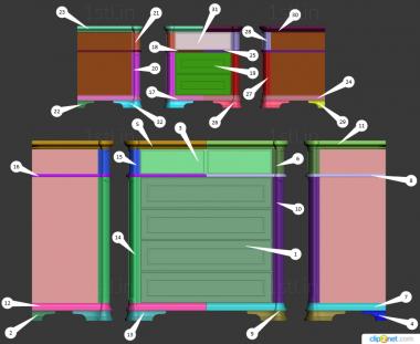 Chests of drawers (KMD_0187) 3D model for CNC machine