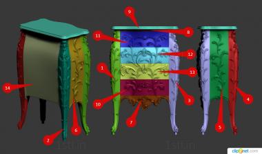 Chests of drawers (KMD_0192) 3D model for CNC machine