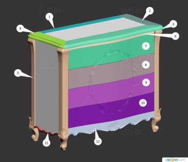 Chests of drawers (KMD_0194) 3D model for CNC machine