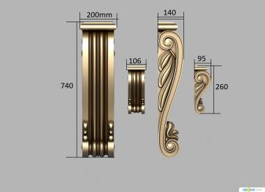 Corbels (KR_0802) 3D model for CNC machine