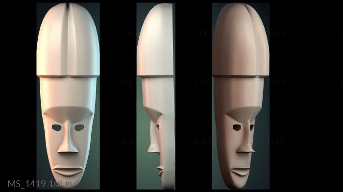 Mask (MS_1419) 3D model for CNC machine