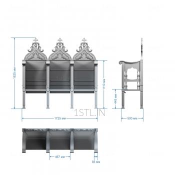 चर्च फर्नीचर (MBC_0005) सीएनसी मशीन के लिए 3D मॉडल