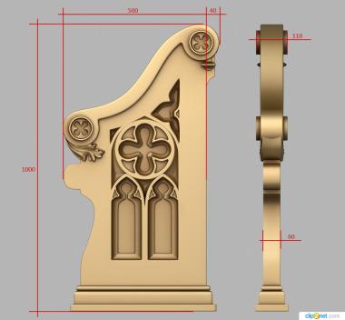 Church furniture (MBC_0077) 3D model for CNC machine