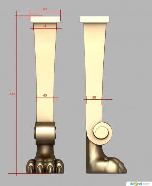 Legs (NJ_0856) 3D model for CNC machine