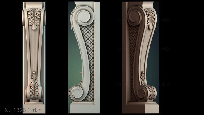 फर्नीचर पैर (NJ_1328) सीएनसी मशीन के लिए 3D मॉडल