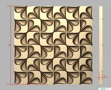 Geometrical panel (PGM_0267) 3D model for CNC machine