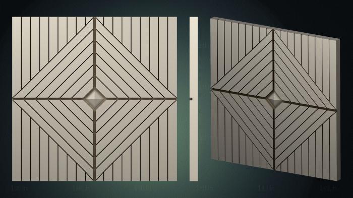 Geometrical panel (PGM_0987) 3D model for CNC machine