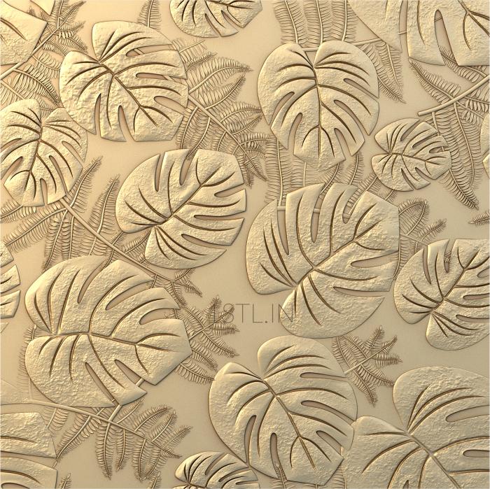 Floral panel (PRS_0005) 3D model for CNC machine