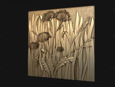 Floral panel (PRS_0007) 3D model for CNC machine