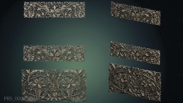 Floral panel (PRS_0009) 3D model for CNC machine