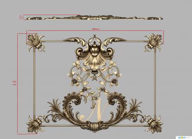 Floral panel (PRS_0010) 3D model for CNC machine