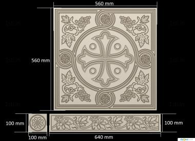 Church panel (PC_0375) 3D model for CNC machine