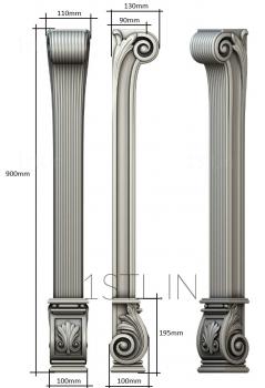 Half-column (PST_0047) 3D model for CNC machine