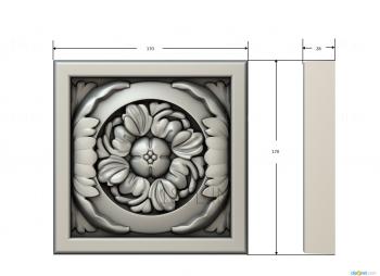 Rozette (RZ_1192) 3D model for CNC machine