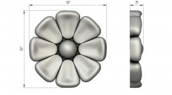 Rozette (RZ_1193) 3D model for CNC machine