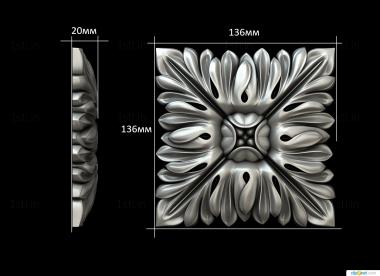 Rozette (RZ_1221) 3D model for CNC machine