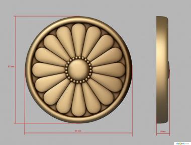 Rozette (RZ_1225) 3D model for CNC machine