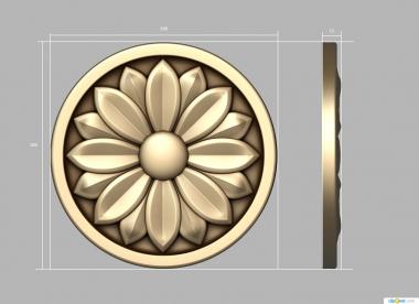 Rozette (RZ_1228) 3D model for CNC machine