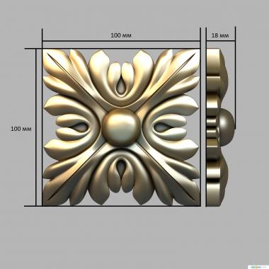 Rozette (RZ_1231) 3D model for CNC machine