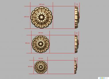 Rozette (RZ_1315) 3D model for CNC machine