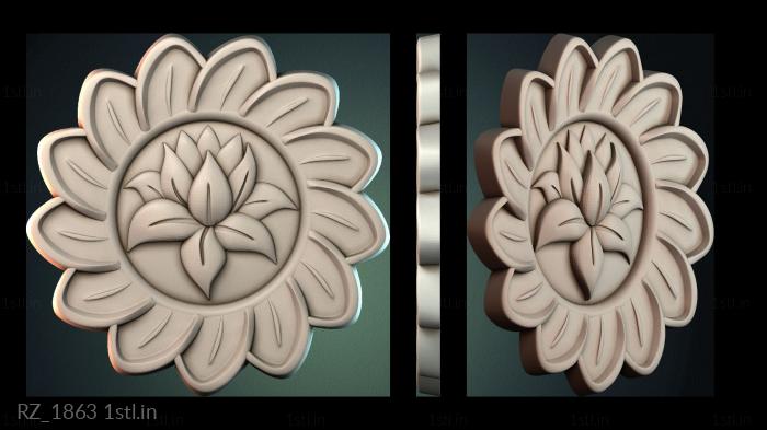 रोज़ेट (RZ_1863) सीएनसी मशीन के लिए 3D मॉडल