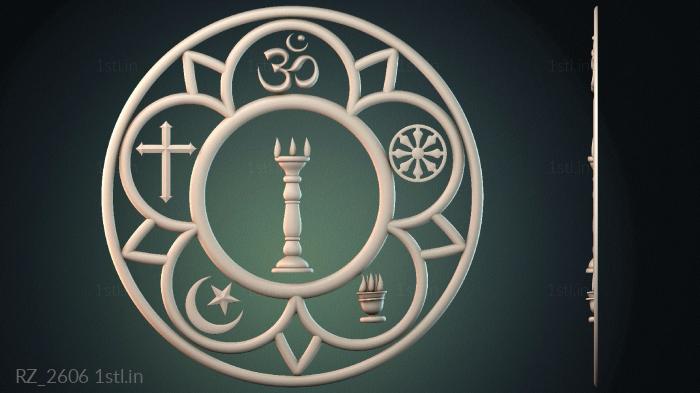 Rozette (RZ_2606) 3D model for CNC machine