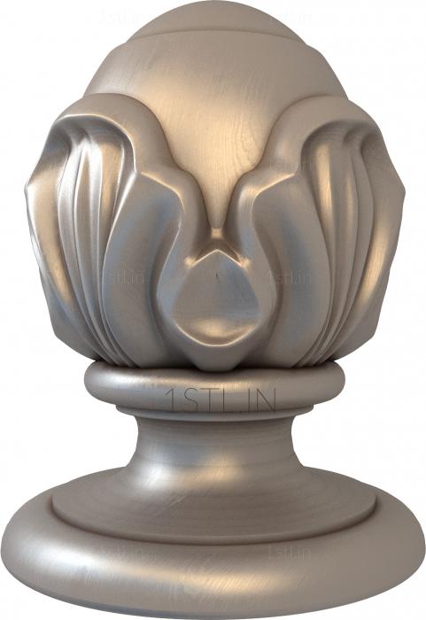 Finial (SHS_0036) 3D model for CNC machine