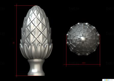 Finial (SHS_0078) 3D model for CNC machine