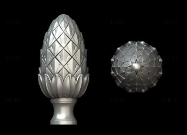 Finial (SHS_0078) 3D model for CNC machine