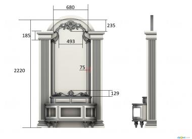 Cupboard (SHK_0150) 3D model for CNC machine